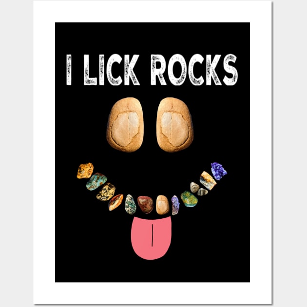 I LICK ROCKS Funny Rockhound Geology Rockhounding Wall Art by Laura Rucker